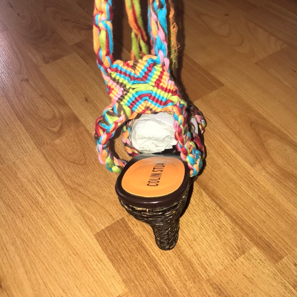 Colin Stuart Multicolored tie up wedges - Picture 2 of 6